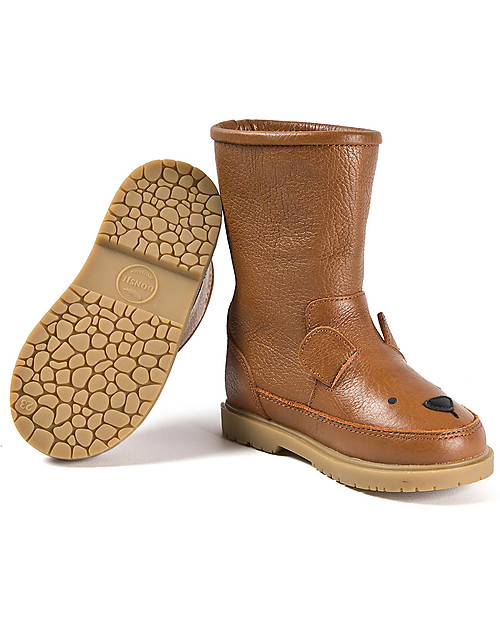 Donsje Wadudu Classic Leather Booties - Bear - Wool Lining Shoes