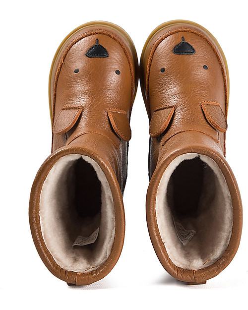 Donsje Wadudu Classic Leather Booties - Bear - Wool Lining Shoes