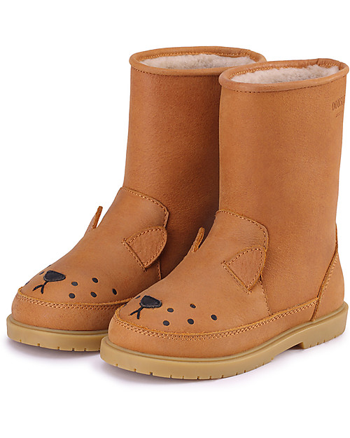 Donsje Wadudu Classic Leather Booties - Lion - Wool Lining Shoes