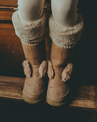 Donsje Wadudu Exclusive Leather Booties - Winter Bunny - Wool Lining Shoes