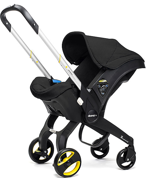 Doona Doona+ Car Seat with Wheels 2-in-1, Black - Also approved as a stroller! Car Seats Group 0+/1