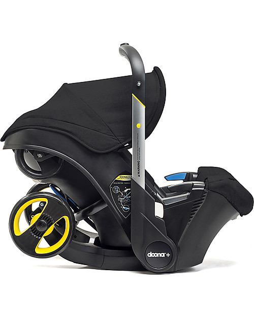 Doona Doona+ Car Seat with Wheels 2-in-1, Black - Also approved as a stroller! Car Seats Group 0+/1