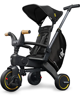 Doona Doona Liki Trike S5, Nitro Black - Wooden handle bar, from 1 to 3 Years! Bycicles