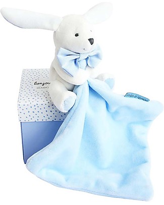 Doudou et Compagnie Doudou Baby Comforter - Blue Rabbit - 10 cm Soft Toys