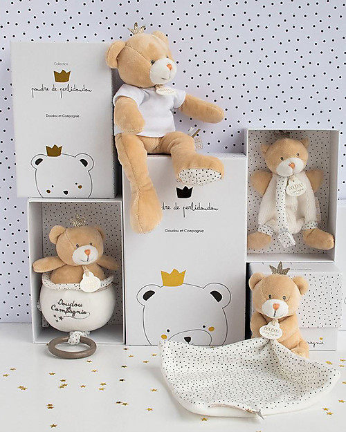 Doudou et Compagnie Doudou Baby Comforter - Little King Bear - 10 cm Doudou & Comforters