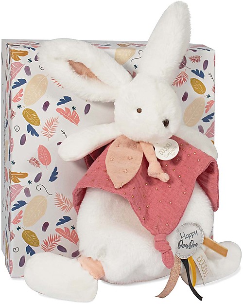 Doudou et Compagnie Doudou Rabbit - Happy Boho - Terracotta Pompom - 25 cm Doudou & Comforters