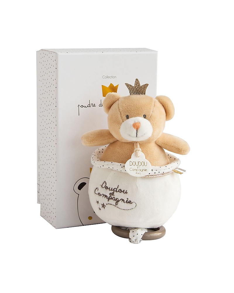 Doudou Et Compagnie Little King Bear Musical Pull Toy 14 Cm Unisex Bambini