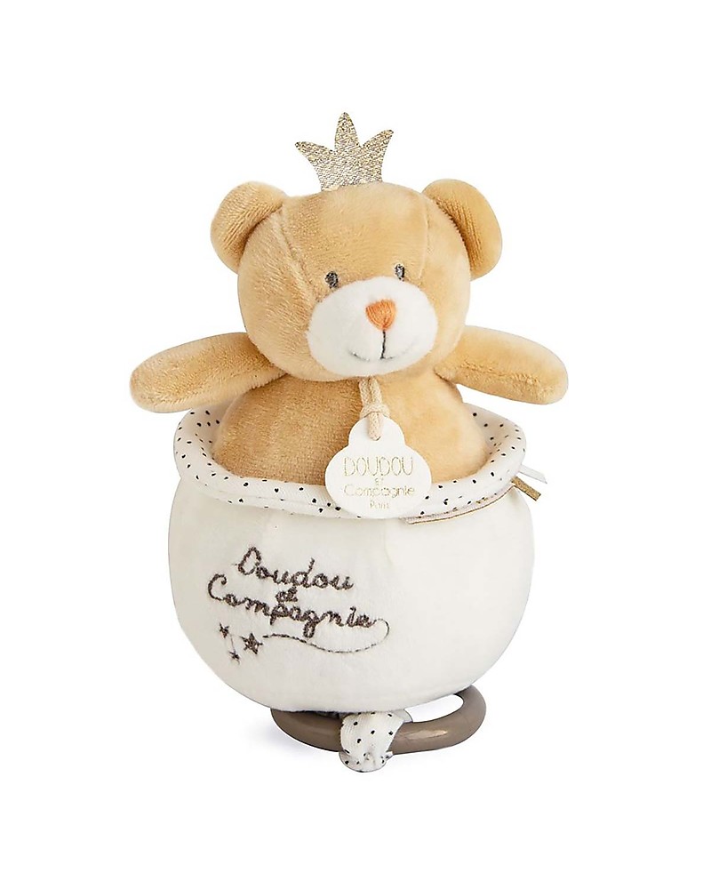 Doudou et Compagnie Little King Bear Musical Pull Toy - 14 cm unisex  (bambini)