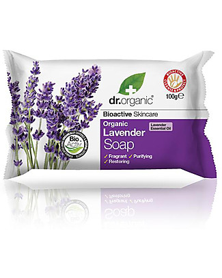 Dr.Organic Organic Lavender Soap, 100 gr - Pelle Sana e Fresca Detergents