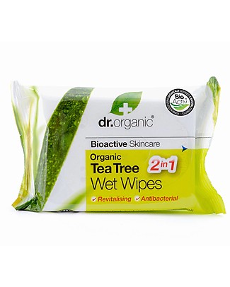 Dr.Organic Organic Tea Tree Wet Wipes - 20 pieces Wipes