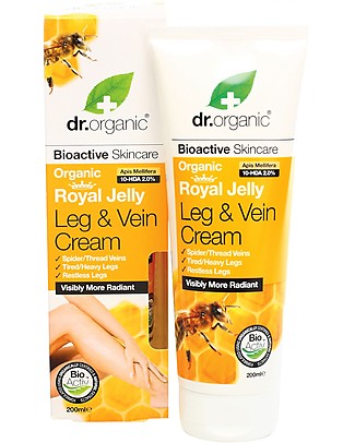 Dr.Organic Royal Jelly Leg & Vein Cream, 200 ml - Relaxation for Legs Body Lotions And Oils