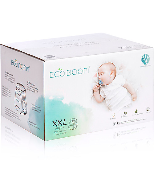 Eco Boom Bamboo Biodegradable Training Diaper - Size XXL 15kg+ - Pack of 68 Pieces Eco Nappies