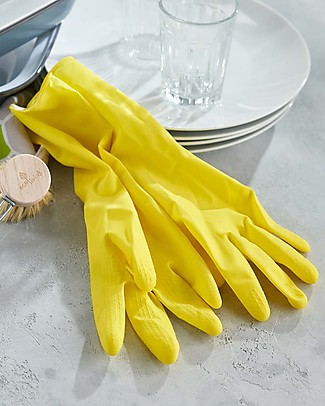 EcoLiving Natural Latex Rubber Gloves - Green Home Cleaning