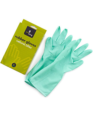EcoLiving Natural Latex Rubber Gloves - Green Home Cleaning