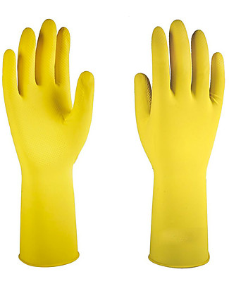 EcoLiving Natural Latex Rubber Gloves - Yellow Home Cleaning