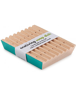 EcoLiving Natural Wooden Soap Dish - FSC certified Home Cleaning