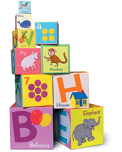 eeBoo Alphabet and Numbers Tower - 10 blocks to nest, stack and tumble down! Art & Craft Kits