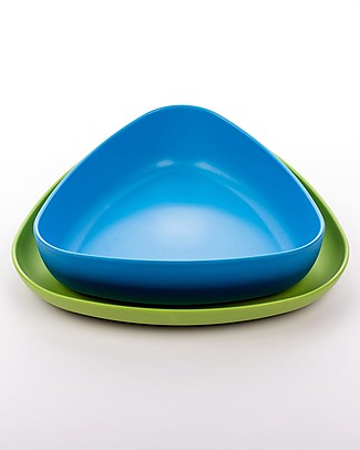 eKoala Bioplastic Lunch Set eKkolì Light Blue/Green - Bowl and Plate Bowls & Plates