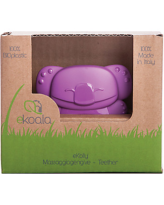 eKoala eKolly - Purple Teether - Natural Bioplastic, 100% Biodegradable, Made in Italy Teethers