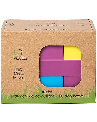 eKoala Ekubo - Bioplastic Building Blocks - 19 pieces Wooden Blocks and Construction Sets