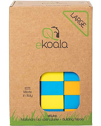 eKoala eKubo Large - Bioplastic Building Blocks - 38 pieces Wooden Blocks and Construction Sets