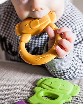 eKoala eKummy - Orange Ring Teether - Natural Bioplastic, 100% Biodegradable, Made in Italy Teethers