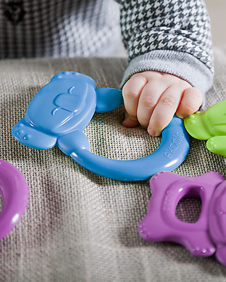 eKoala eKummy - Ring Teether Azzurro - Natural Bioplastic, 100% Biodegradable, Made in Italy Teethers