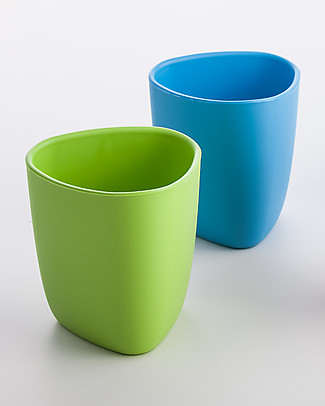 eKoala eKuà - Set of 2 Beakers - Green/Blue - Natural Bioplastic, 100% Biodegradable, Made in Italy Cups & Beakers