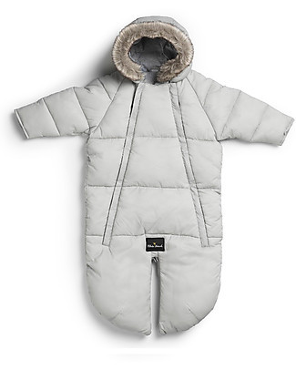 Elodie Details Baby Overall with Hood - Marble Grey - Lined with Double Zip Opening Snowsuits