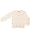 Emile et Ida Girl’s Sweater, Off White + Cherry - 100% cotton Sweatshirts