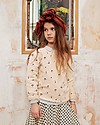 Emile et Ida Girl’s Sweater, Off White + Cherry - 100% cotton Sweatshirts