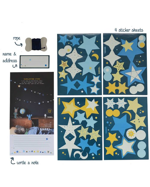 Engel Everlasting Stars Garland Blue - Glow In The Dark Wall Decorations