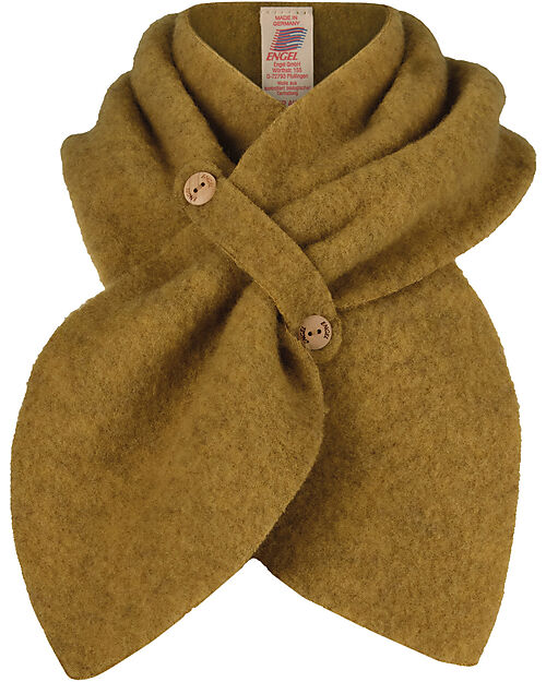 Engel Natur 100% Virgin Wool Scarf - Safran Melange - GOTS and IVN BEST Certified - with Buttons Scarves
