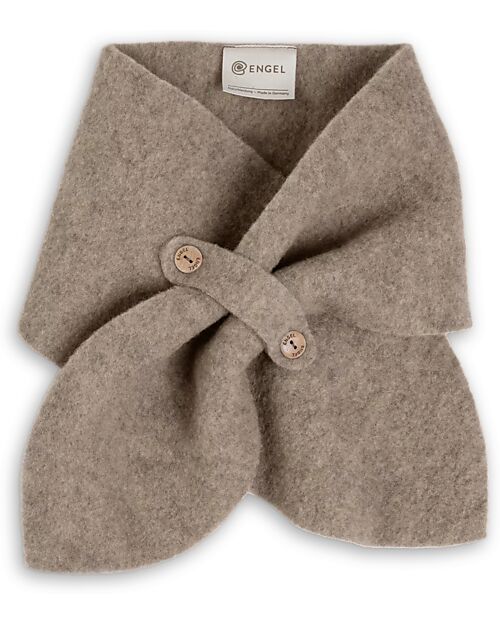 Engel Natur 100% Virgin Wool Scarf - Walnut Melange - GOTS and IVN BEST Certified - with Buttons Scarves