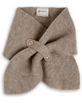 Engel Natur 100% Virgin Wool Scarf - Walnut Melange - GOTS and IVN BEST Certified - with Buttons Scarves