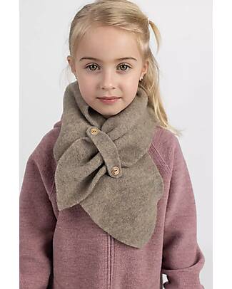 Engel Natur 100% Virgin Wool Scarf - Walnut Melange - GOTS and IVN BEST Certified - with Buttons Scarves