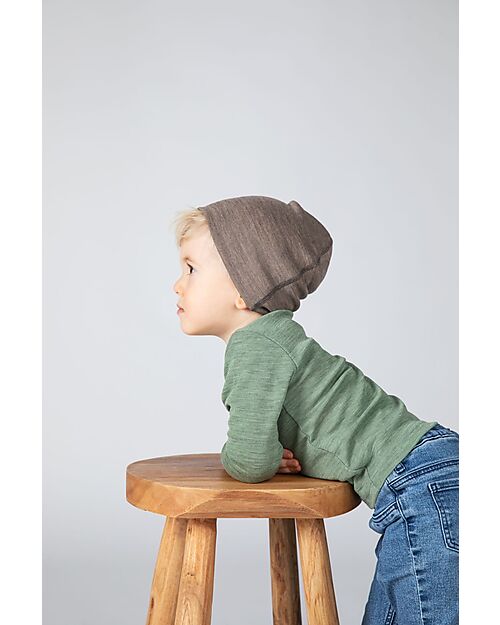 Engel Natur Baby Cap - Walnut - Virgin Wool and Silk - GOTS Certified Winter Hats