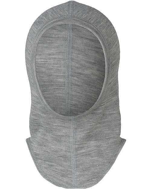 Engel Natur Balaclava Baby Hat - Light Grey Melange - Virgin Wool and Silk - GOTS Certified Newborn Hats