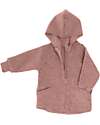 Engel Natur Hooded Baby Jacket with Zipper - Rose Mélange - 100% Virgin Wool Jackets