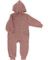 Engel Natur Hooded Baby Overall with Zipper - Rose Mélange - 100% Virgin Wool Snowsuits