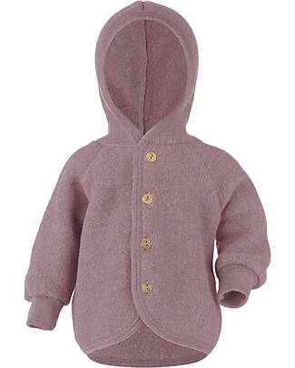 Engel Natur Hooded Jacket - Pink Melange - 100% Organic Virgin Wool - GOTS and IVN BEST certified Jackets