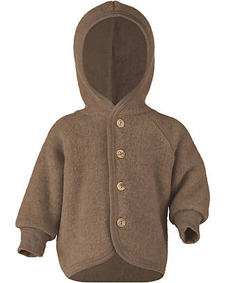Engel Natur Hooded Jacket - Walnut Melange - 100% Organic Virgin Wool - GOTS and IVN BEST certified Jackets