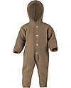 Engel Natur Hooded Overall - Walnut Melange - 100% Organic Virgin Wool - GOTS and IVN BEST certified Snowsuits