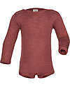 Engel Natur Long Sleeves Bodysuit - Copper - Virgin Wool and Silk - GOTS Certified - with Snap Fasteners Long Sleeves Bodies
