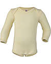 Engel Natur Long Sleeves Bodysuit - Ecru - Virgin Wool and Silk - GOTS Certified - with Snap Fasteners Long Sleeves Bodies