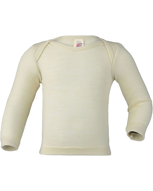 Engel Natur Long Sleeves Shirt - Ecru - Virgin Wool and Silk - GOTS Certified Long Sleeves Tops