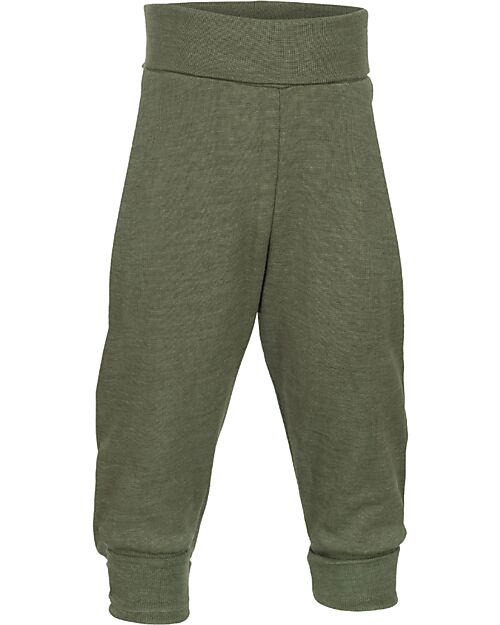 Engel Natur Newborn Pants - Olive - Virgin Wool and Silk - GOTS Certified Trousers