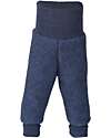 Engel Natur Newborn Pants with High Elastic Waist - Blue Melange - 100% Virgin Wool - GOTS and IVN BEST Certified Trousers