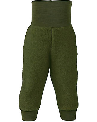 Engel Natur Newborn Pants with High Elastic Waist - Olive - 100% Virgin Wool - GOTS Certified Trousers