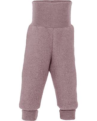 Engel Natur Newborn Pants with High Elastic Waist - Pink Melange - 100% Virgin Wool - GOTS and IVN BEST Certified Trousers